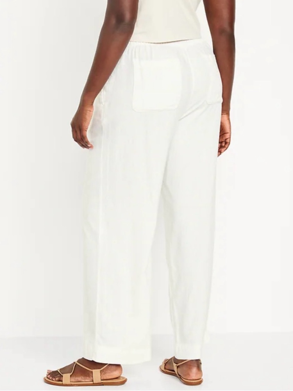 Old Navy White Wide-Leg Elastic-Waist Pants